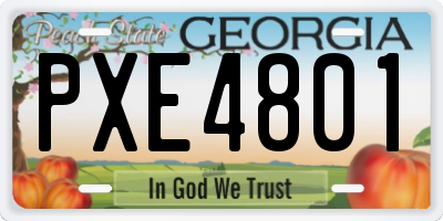 GA license plate PXE4801