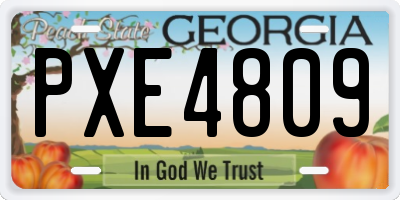 GA license plate PXE4809