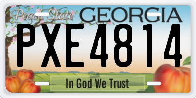 GA license plate PXE4814