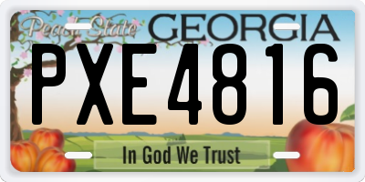 GA license plate PXE4816