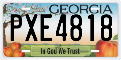 GA license plate PXE4818