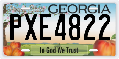 GA license plate PXE4822