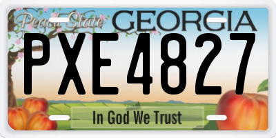 GA license plate PXE4827