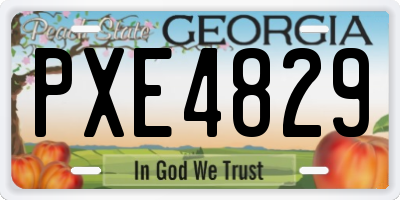GA license plate PXE4829