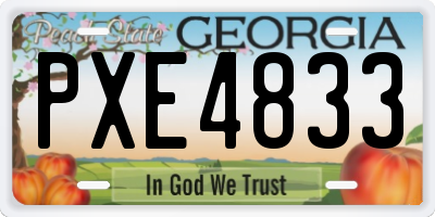 GA license plate PXE4833