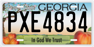 GA license plate PXE4834