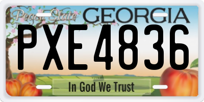 GA license plate PXE4836