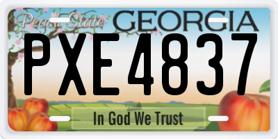 GA license plate PXE4837