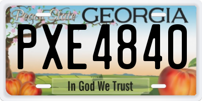 GA license plate PXE4840