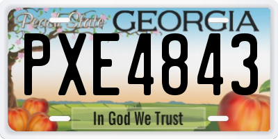 GA license plate PXE4843