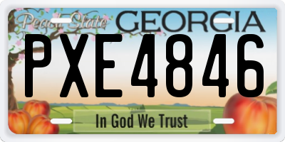 GA license plate PXE4846