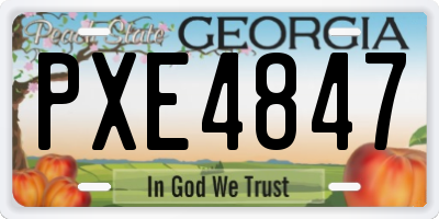GA license plate PXE4847