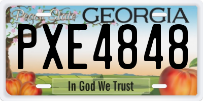 GA license plate PXE4848