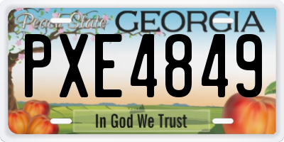 GA license plate PXE4849