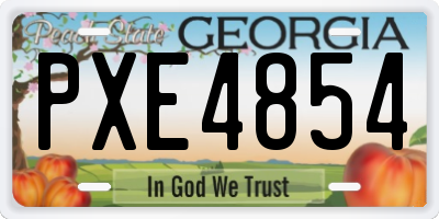 GA license plate PXE4854
