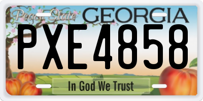 GA license plate PXE4858