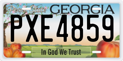 GA license plate PXE4859