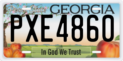 GA license plate PXE4860