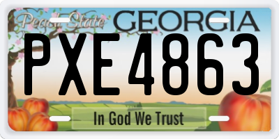 GA license plate PXE4863