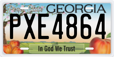 GA license plate PXE4864