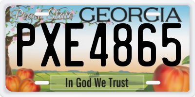 GA license plate PXE4865