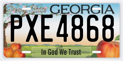 GA license plate PXE4868
