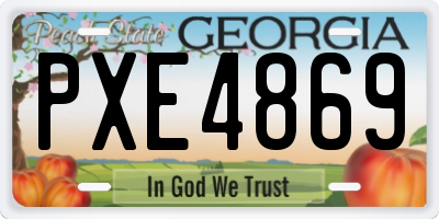 GA license plate PXE4869