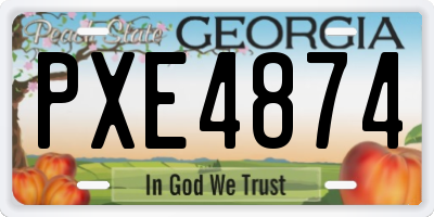 GA license plate PXE4874