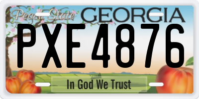 GA license plate PXE4876