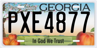 GA license plate PXE4877