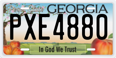 GA license plate PXE4880