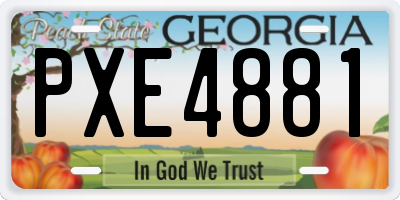 GA license plate PXE4881