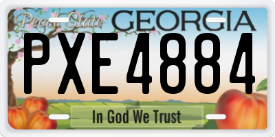 GA license plate PXE4884