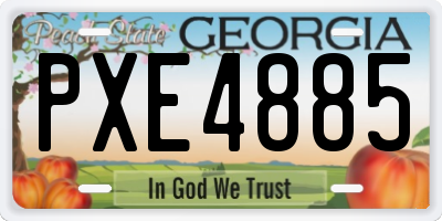 GA license plate PXE4885