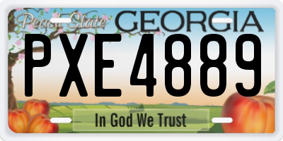 GA license plate PXE4889