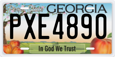 GA license plate PXE4890