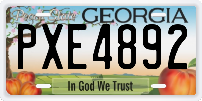 GA license plate PXE4892
