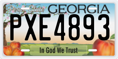 GA license plate PXE4893