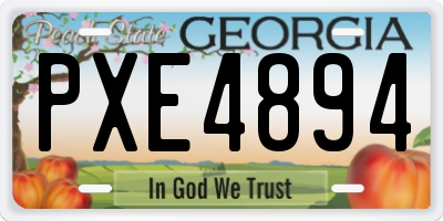 GA license plate PXE4894