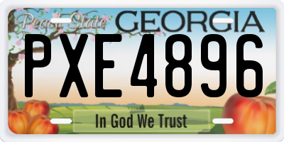 GA license plate PXE4896