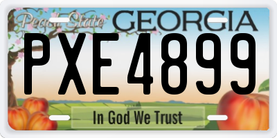 GA license plate PXE4899
