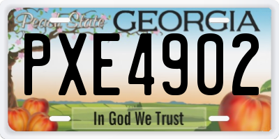 GA license plate PXE4902
