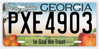 GA license plate PXE4903