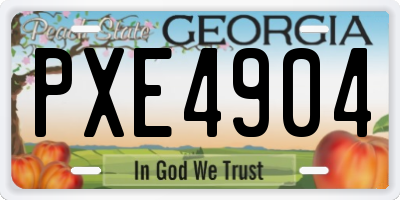 GA license plate PXE4904