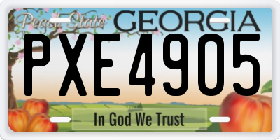 GA license plate PXE4905