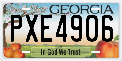 GA license plate PXE4906