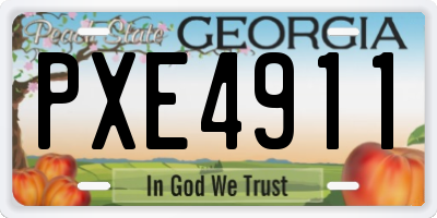 GA license plate PXE4911