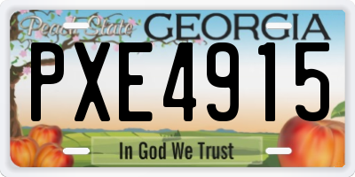 GA license plate PXE4915