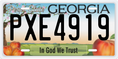 GA license plate PXE4919