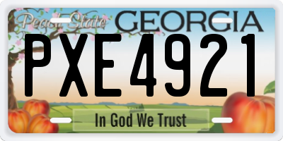 GA license plate PXE4921